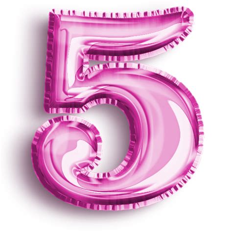 Number 5 Metallic Pink Number Balloon Airfoil Filled Number