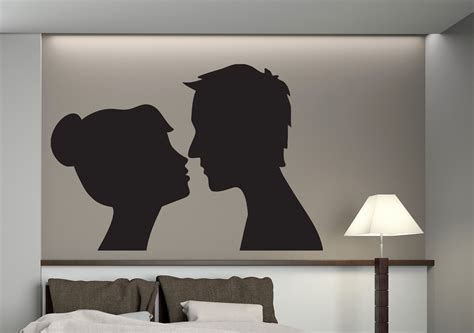 Vinyl Decal Love And Romance Wall Sticker Silhouette Loving Couple Kiss