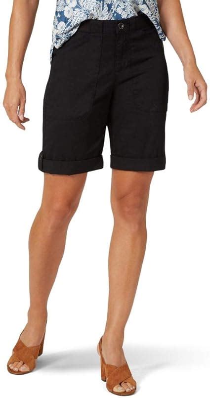 Lee Womens Flex To Go Relaxed Fit Utility Bermuda Short Black 6
