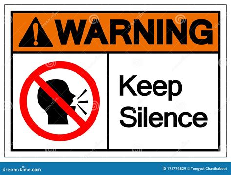Warning Keep Silence Symbol Sign Vector Illustration Isolate On White