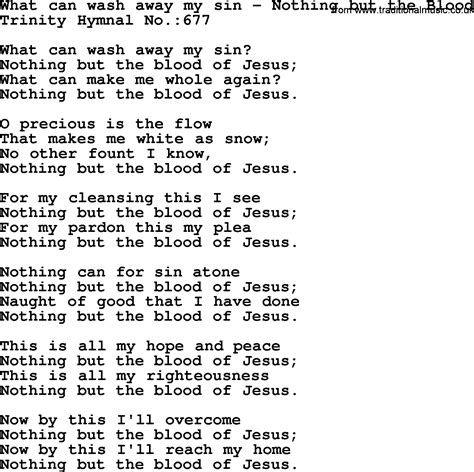 Trinity Hymnal Hymn What Can Wash Away My Sin Nothing But The Blood Lyrics Midi And PDF