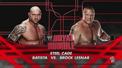 Wwe 2k15 Batista Vs Brock Lesnar Steel Cage Match Youtube