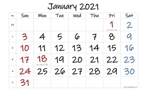 December 2021 And January 2022 Calendar January 2020 Printable