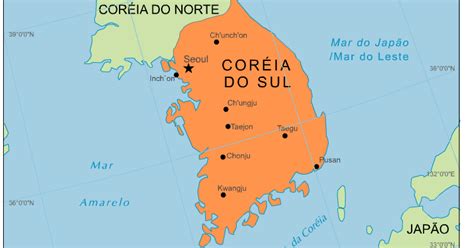Blog De Geografia Mapa Da Coreia Do Sul