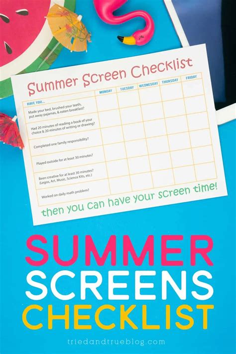Summer Screen Time Checklist For Kids Tried And True Creative In 2021