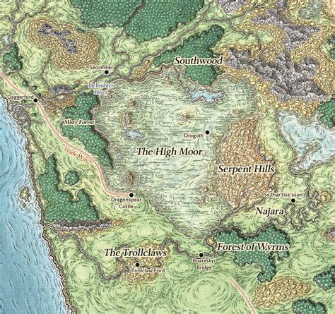 5th Edition Sword Coast Forgotten Realms Map United Airlines And