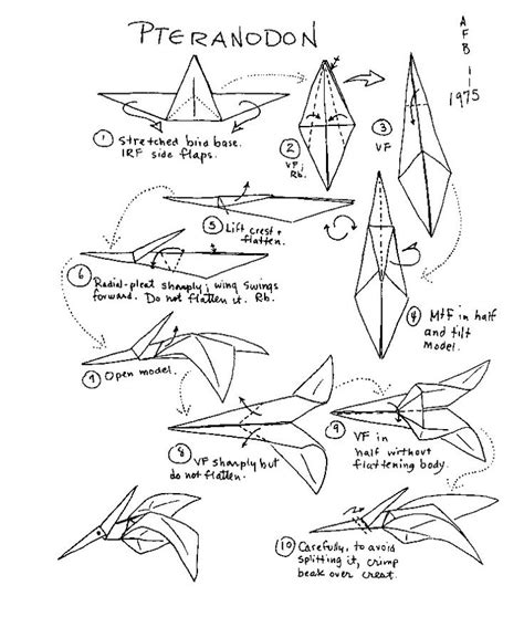 Origami T Rex Diagram