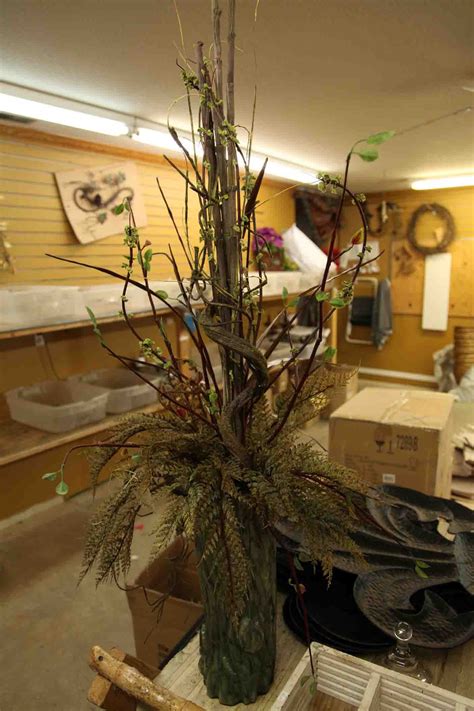 About 14% % of these are ceramic. tall slim woodland twig floral arrangement in vase | Floor ...
