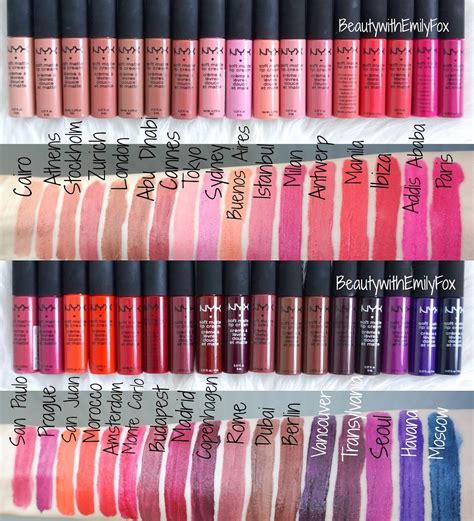 Beautywithemilyfox Nyx Soft Matte Lip Creams All 34 Shades