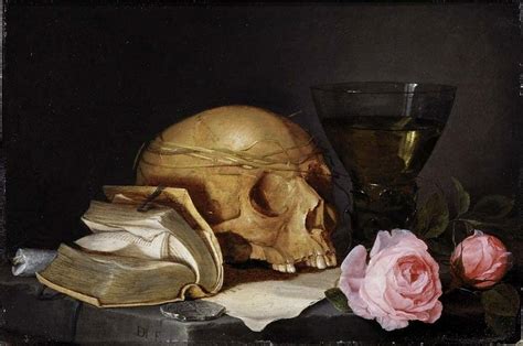 A Vanitas Still Life With A Skull A Book And Roses Jan Davidsz De Heem