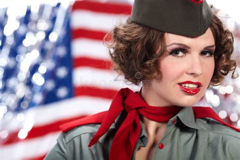 Pin Up Girl American Style Stock Image Image Of Glamour Attractive