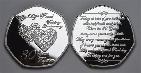 For You On Your 30th PEARL WEDDING ANNIVERSARY .999 Silver | Etsy