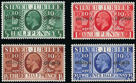 2 Great Britain Specimen Stamps ½d 1d 1½d And 2½d Each Twic