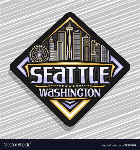 Label For Seattle Royalty Free Vector Image Vectorstock