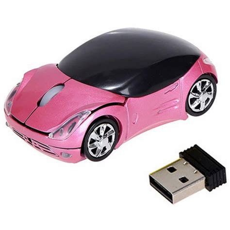 Pink Wireless Car Mouse24g Optical Ergonomic Usb Wireless Game Mice