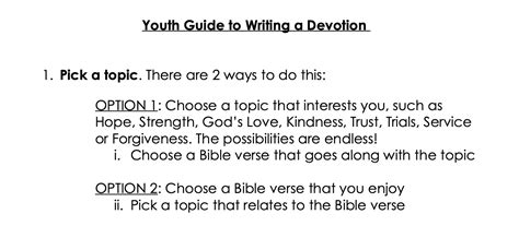 Student Guide To Writing Devotions Teaching Resources