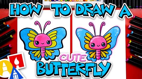 How To Draw A Super Cute Butterfly Art For Kids Hub