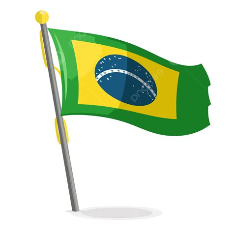 Bendera Brazil Clipart Bendera Brazil Terbang Di Atas Kartun Latar