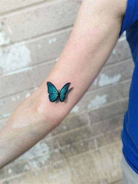 Amazing Blue Morpho 3d Realistic Tattoo Done By Kaitlin Dutoit At Ink