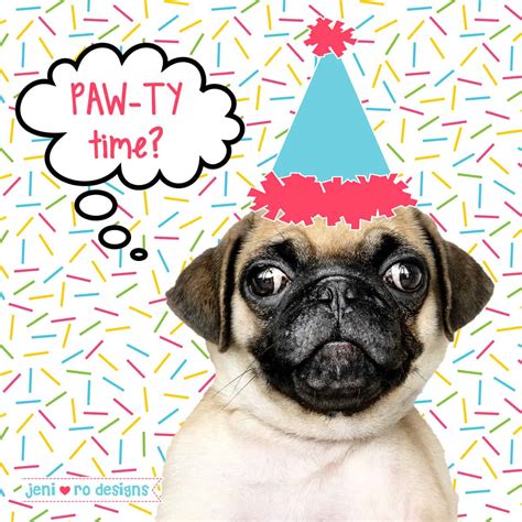 Cute Pugs Printable Birthday Set New Theme Available