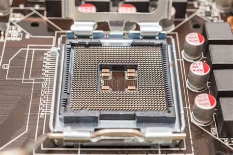 Cpu Socket On Motherboard Stock Photo Image Of Integrated 50410788