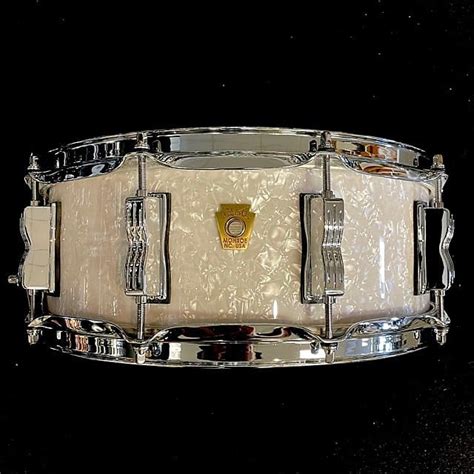 Ludwig 14x5 Classic Maple Snare Drum In White Marine Pearl Reverb