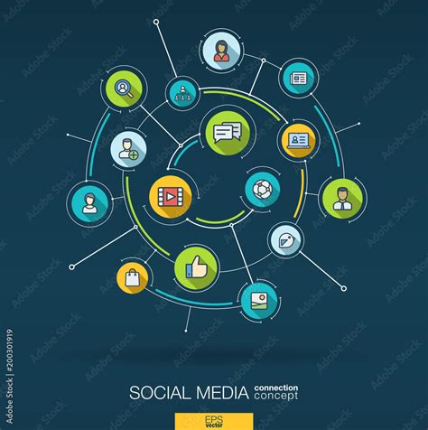 Abstract Social Media Background Digital Connect System With