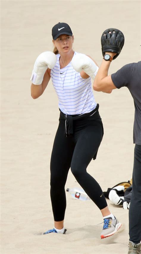 Maria Sharapova Workout At A Beach In Los Angeles 07292020 Hawtcelebs