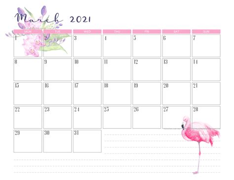 Cute february 2021 calendar printable. 2020 2021 Flamingo Calendar + Weekly Planner Free ...