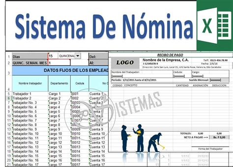Nomina En Excel Recibo De Pago Semanal Quincenal Mensual Bs Free