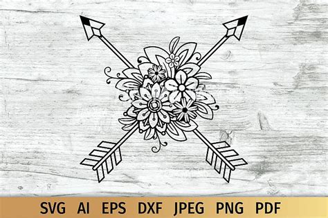 Download Floral Arrows, Boho svg