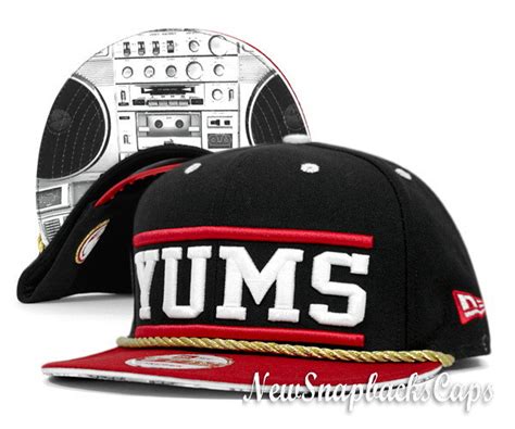 Yums Snapback New Era Hats Caps Adjustable Black Red Flickr