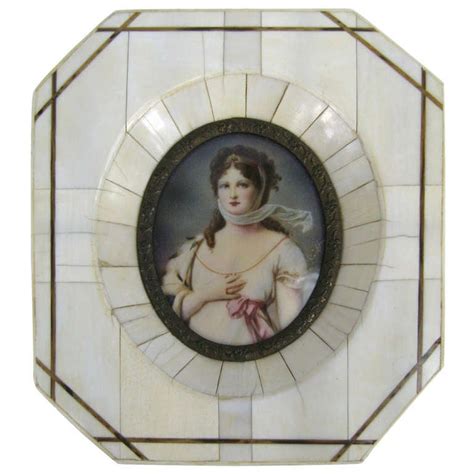 19th C Victorian Painted On Ivory Frame Portrait Miniature For Sale At