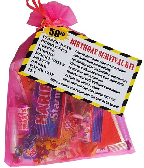 50th Birthday T For Women Pink 50th Birthday Survival Kit T