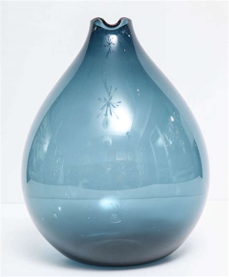 Vase By Timo Sarpaneva Scandinavian Blue Hand Blown Glass Circa 1960 For Sale At 1stdibs