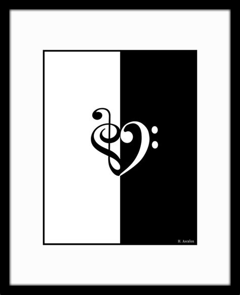 Printable Music Heart Shaped Clefs Treble G And By Musicartandmore