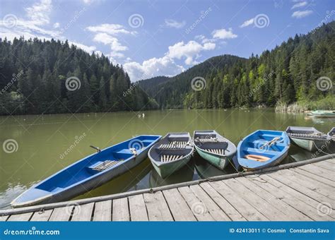 Boat Docks On Lake Stock Image Image Of Forest Natural 42413011