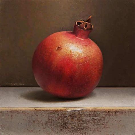 Pommegranate Still Life Stilllife Painting Jos Van Riswick Still Life