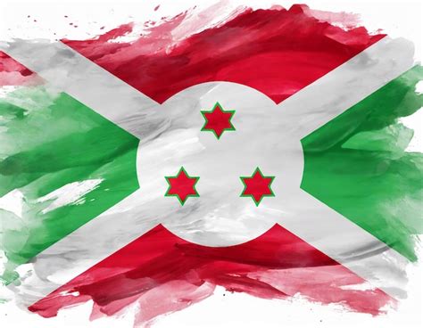 Premium Ai Image Art Brush Watercolor Painting Of Burundi Flag Blown