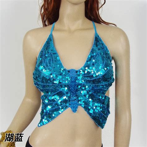 Sexy Belly Dance Butterfly Top For Women Belly Dancing Backless Tops