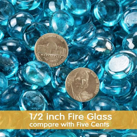 10 Lbs 1 2 Fire Beads Glass Aqua Blue Reflective Tempered Fire Rock Grillpartsreplacement