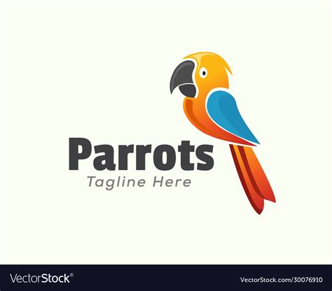 Simple Modern Parrot Logo Design Inspiration Vector Image