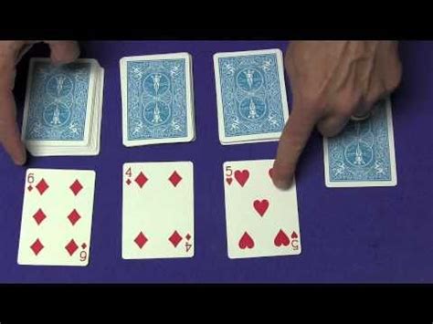 Lay down 3 rows of 3 cards. Easy Great Card Trick Tutorial (Better Quality) - YouTube | Magic Tricks | Pinterest | Card ...