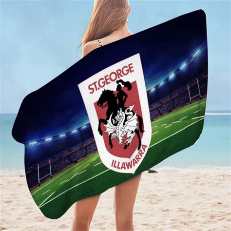 Nrl New St George Illawarra Dragons Rugby League Beach Bath Towel 2302 Picclick