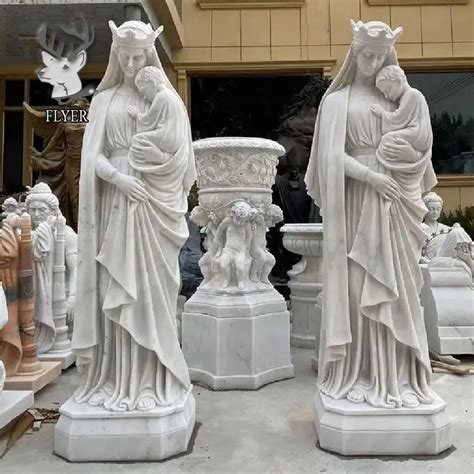 Outdoor Catholic Virgin Mary Marble Sculpture Religious Decoration Hand