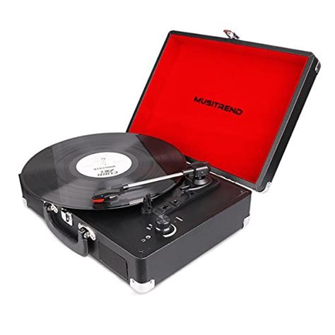 Musitrend Vinyl Record Player Classic Portable Suitcase 3