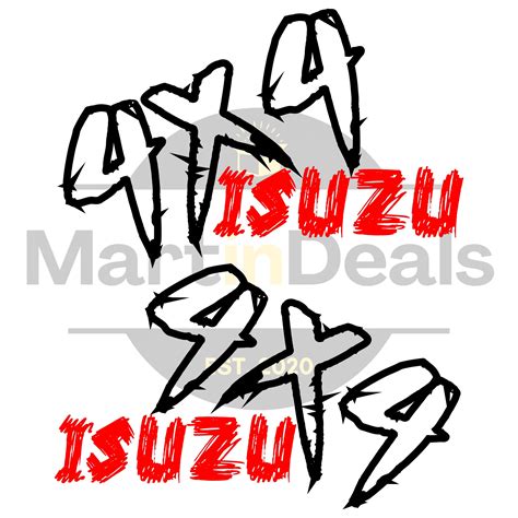 4×4 Isuzu Red Vinyl Decal Set Of 2 Mart In Deals