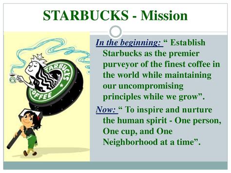 Mission and values according to the textbook a mission, or mission statement seeks to answer the question what business are we in? and a vision or vision. Starbucks coffee company - презентация онлайн