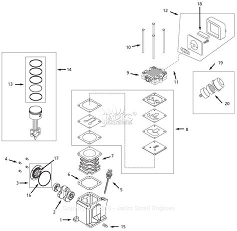 Campbell Hausfeld EX Parts Diagram For Pump Parts