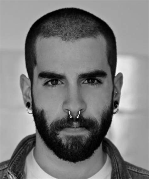 Pin By Marco Rossi On Beard Septum Piercing Men Mens Piercings Nose Ring Men